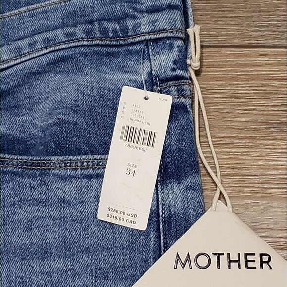Mother The Weekender Heel High Waisted Flare Jeans In Belle De Jour Size 34 NWT - Picture 11 of 15